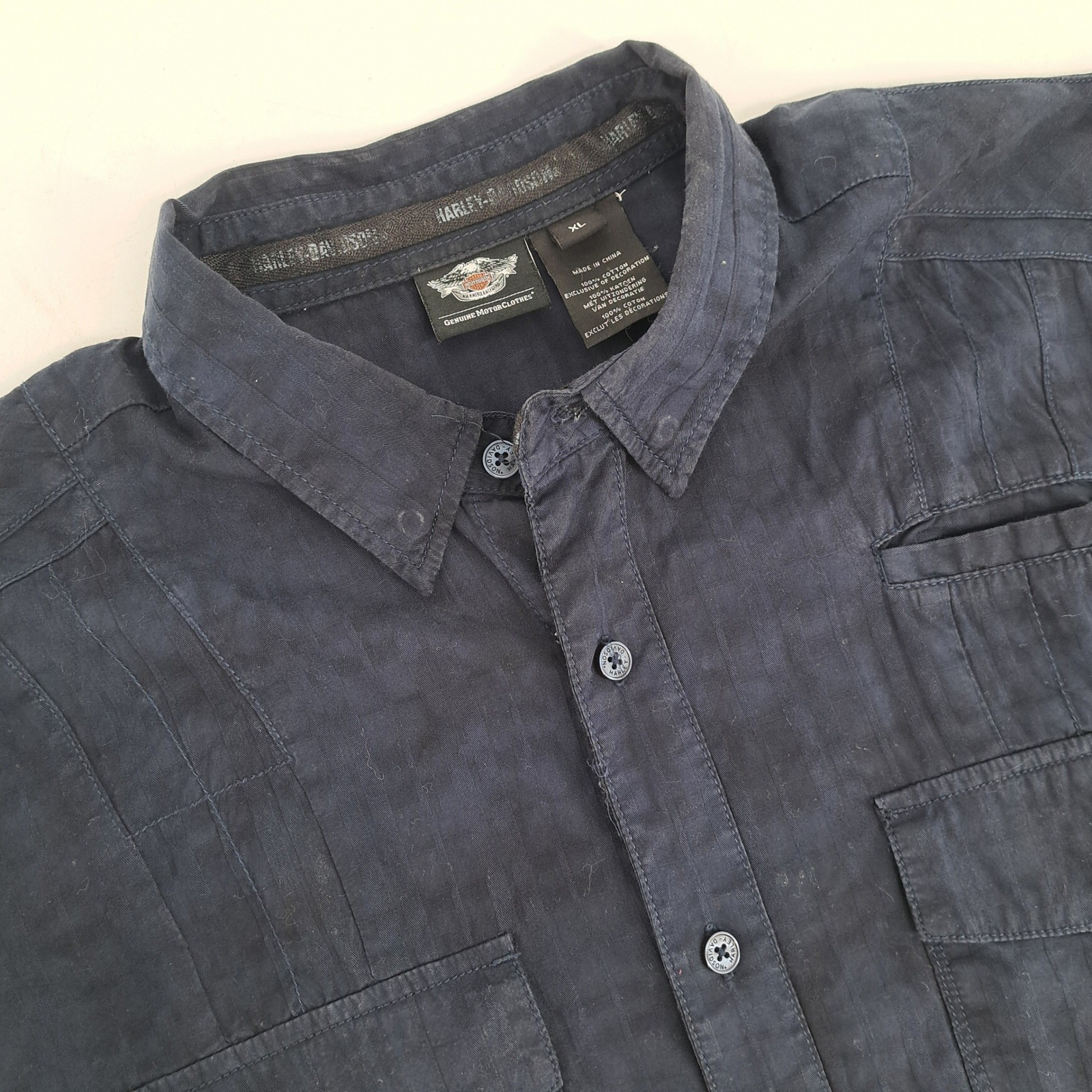 Harley Davidson Mens Xl Short Sleeve Button Up Shirt Motorcycle Genuine